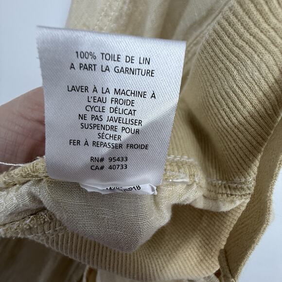Toad & Co Lina Linen Pants Size Large Ivory Beige Pull on 32" Inseam - Picture 16 of 16